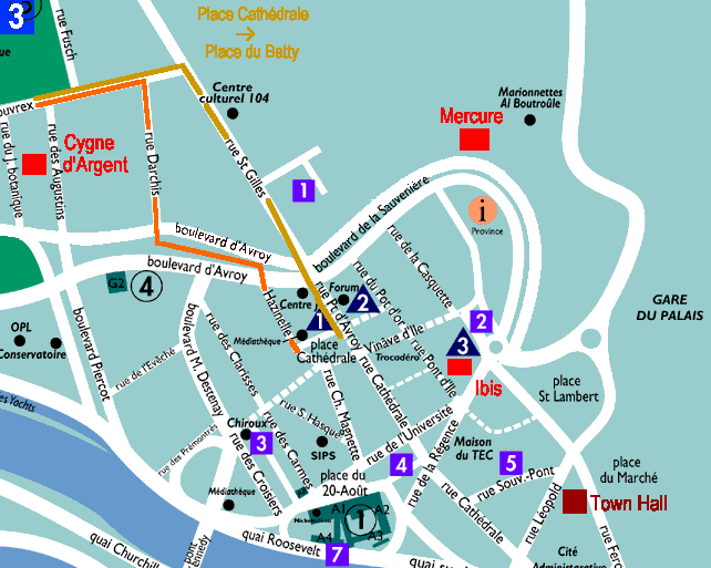 map of the city of Liege